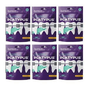 Platypus Orthodontic Flossers (40ct) (6 Pack) - Effortless Flossing for Braces 
